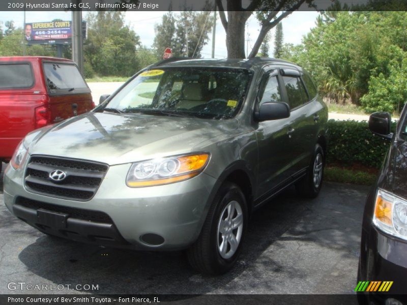 Platinum Sage / Beige 2009 Hyundai Santa Fe GLS