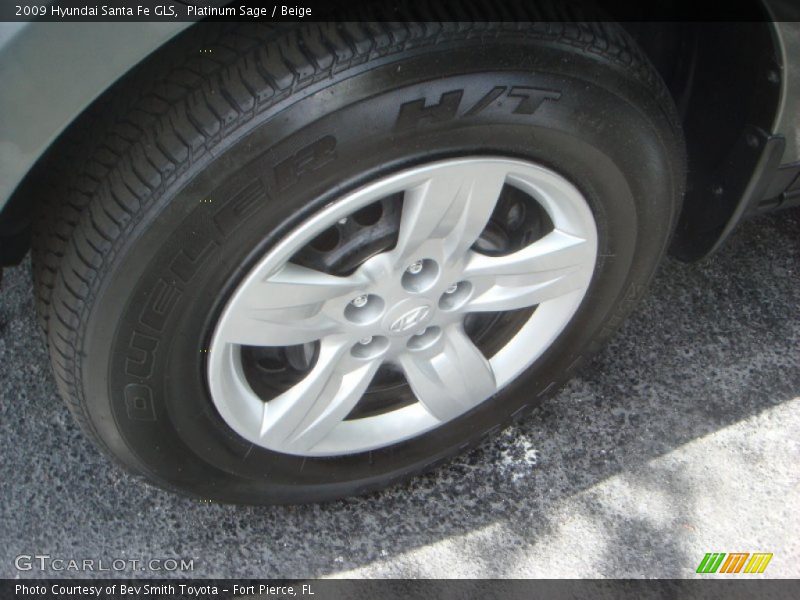 Platinum Sage / Beige 2009 Hyundai Santa Fe GLS