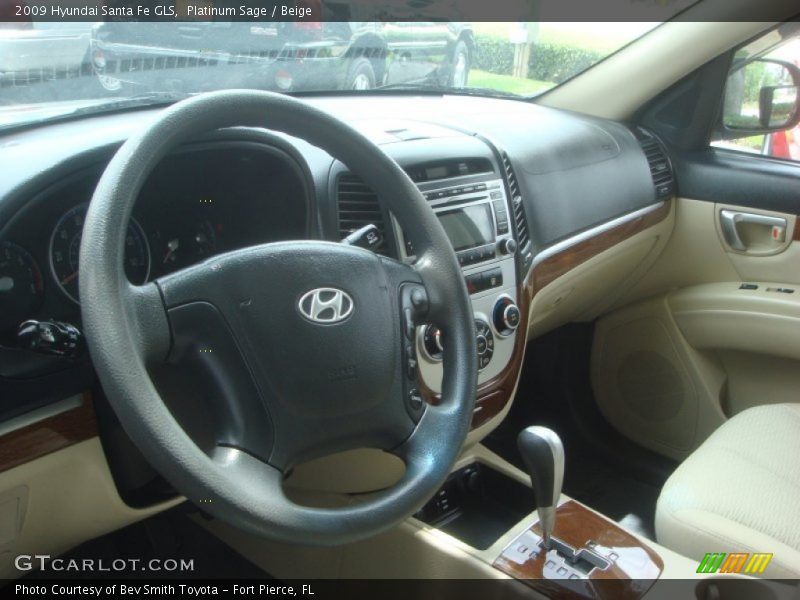 Platinum Sage / Beige 2009 Hyundai Santa Fe GLS
