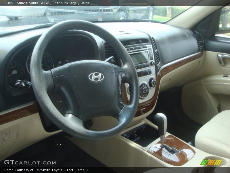 Platinum Sage / Beige 2009 Hyundai Santa Fe GLS