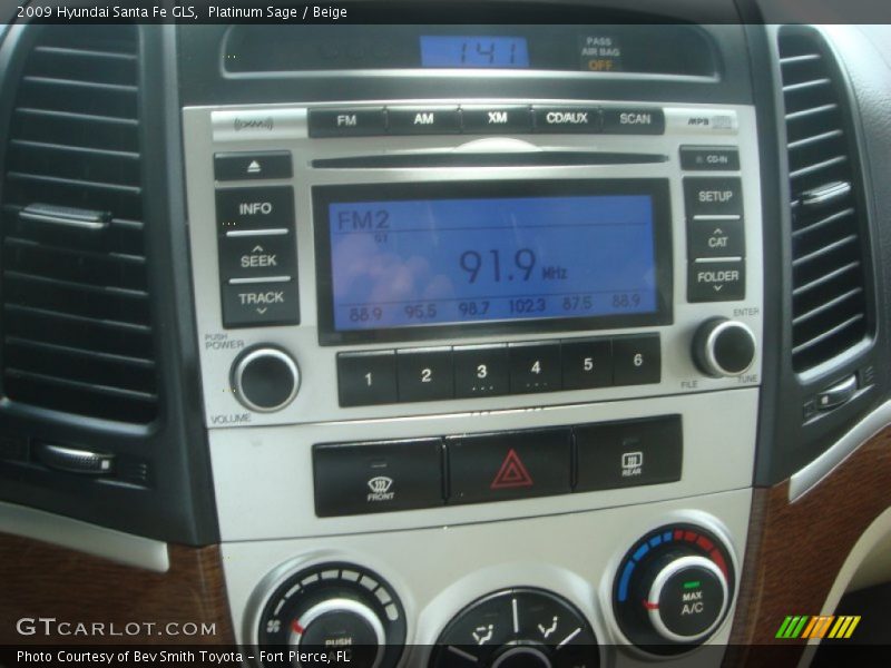 Platinum Sage / Beige 2009 Hyundai Santa Fe GLS