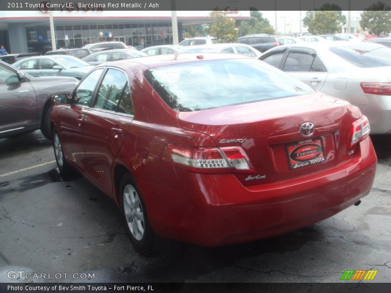 Barcelona Red Metallic / Ash 2011 Toyota Camry LE