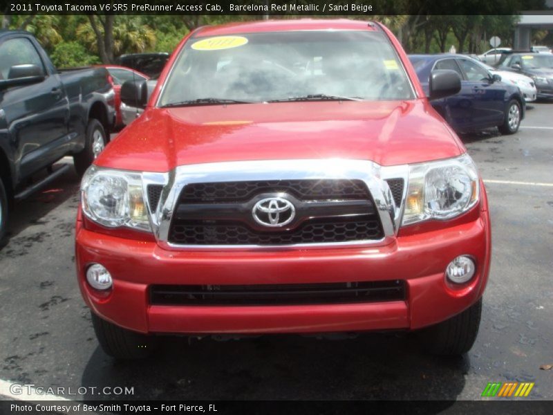 Barcelona Red Metallic / Sand Beige 2011 Toyota Tacoma V6 SR5 PreRunner Access Cab