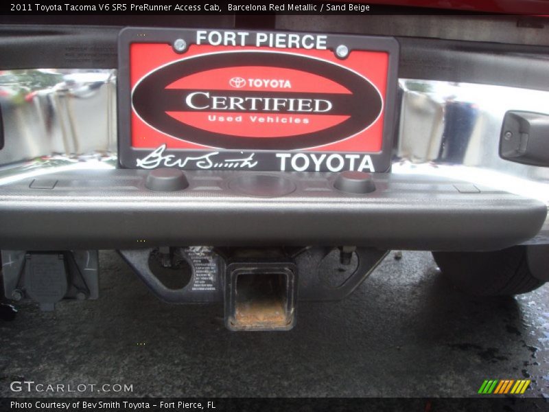 Barcelona Red Metallic / Sand Beige 2011 Toyota Tacoma V6 SR5 PreRunner Access Cab