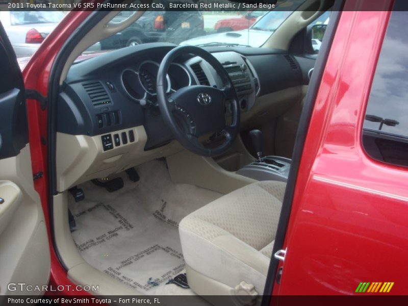 Barcelona Red Metallic / Sand Beige 2011 Toyota Tacoma V6 SR5 PreRunner Access Cab