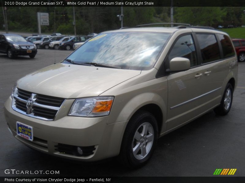 White Gold Pearl / Medium Slate Gray/Light Shale 2010 Dodge Grand Caravan SXT