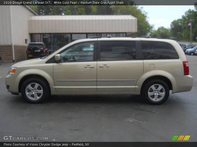 White Gold Pearl / Medium Slate Gray/Light Shale 2010 Dodge Grand Caravan SXT