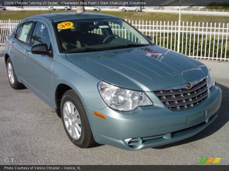 Clearwater Blue Pearl / Dark Khaki/Light Graystone 2009 Chrysler Sebring LX Sedan