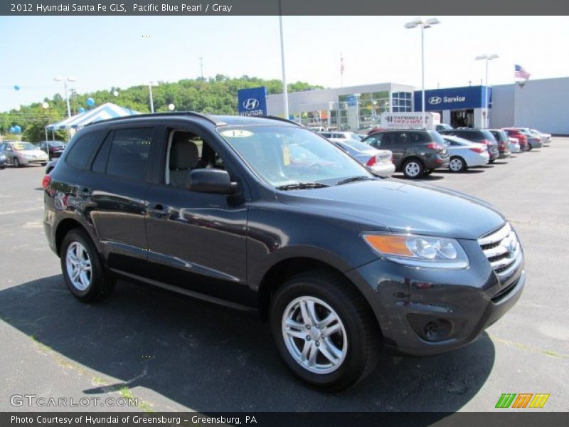 Pacific Blue Pearl / Gray 2012 Hyundai Santa Fe GLS