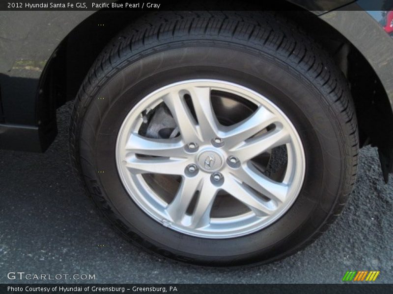 Pacific Blue Pearl / Gray 2012 Hyundai Santa Fe GLS