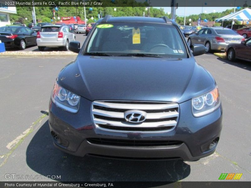 Pacific Blue Pearl / Gray 2012 Hyundai Santa Fe GLS