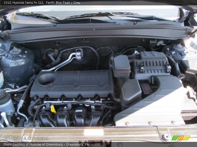 Pacific Blue Pearl / Gray 2012 Hyundai Santa Fe GLS