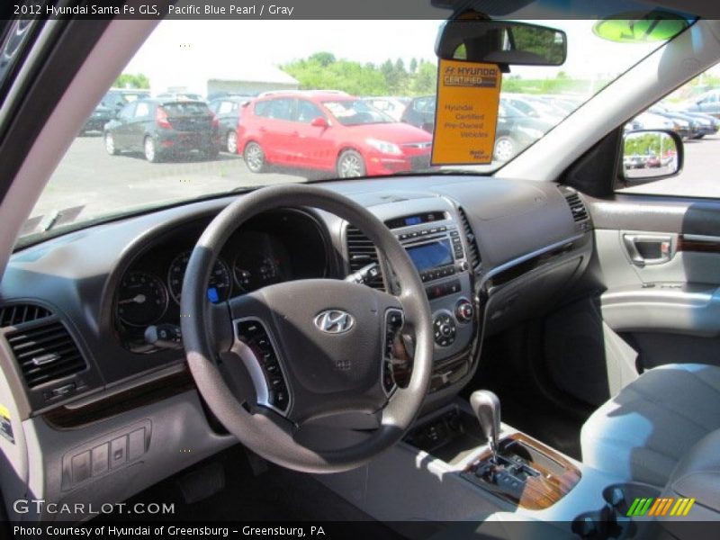 Pacific Blue Pearl / Gray 2012 Hyundai Santa Fe GLS
