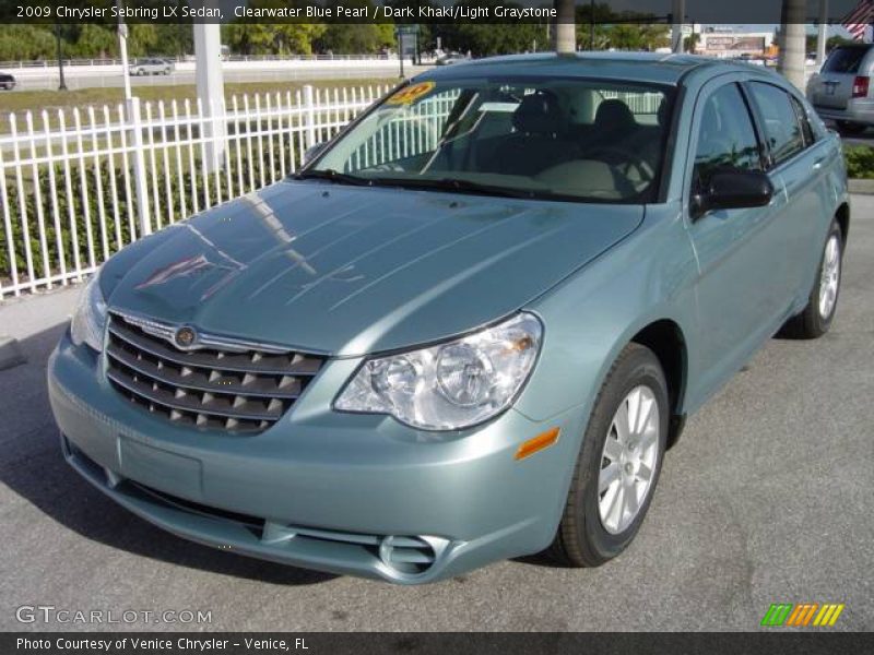 Clearwater Blue Pearl / Dark Khaki/Light Graystone 2009 Chrysler Sebring LX Sedan