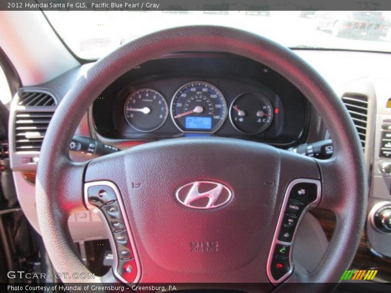 Pacific Blue Pearl / Gray 2012 Hyundai Santa Fe GLS