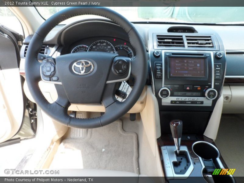 Cypress Green Pearl / Ivory 2012 Toyota Camry XLE