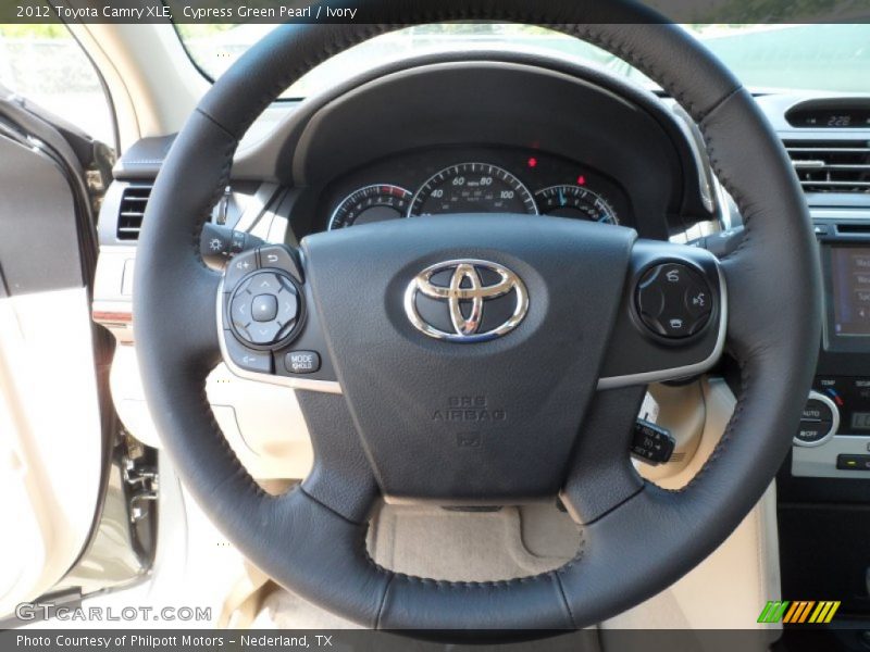 Cypress Green Pearl / Ivory 2012 Toyota Camry XLE
