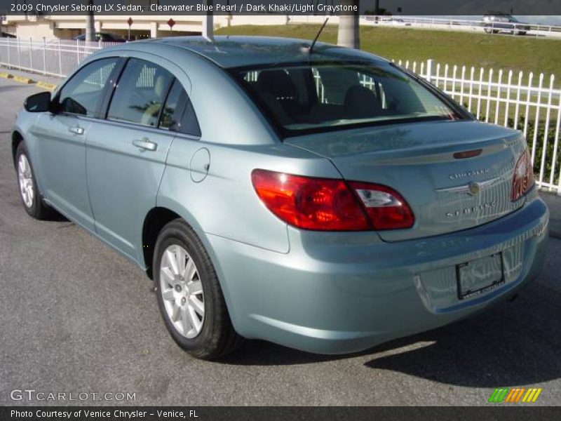 Clearwater Blue Pearl / Dark Khaki/Light Graystone 2009 Chrysler Sebring LX Sedan