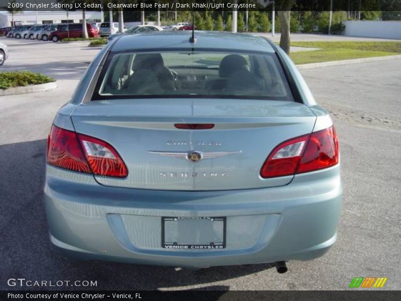 Clearwater Blue Pearl / Dark Khaki/Light Graystone 2009 Chrysler Sebring LX Sedan