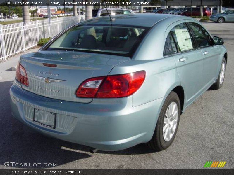 Clearwater Blue Pearl / Dark Khaki/Light Graystone 2009 Chrysler Sebring LX Sedan