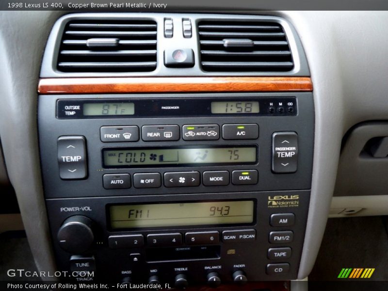 Copper Brown Pearl Metallic / Ivory 1998 Lexus LS 400