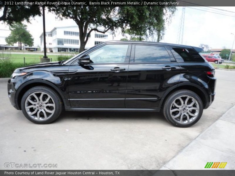 Barolo Black Premium Metallic / Dynamic Lunar/Ivory 2012 Land Rover Range Rover Evoque Dynamic