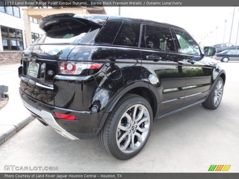 Barolo Black Premium Metallic / Dynamic Lunar/Ivory 2012 Land Rover Range Rover Evoque Dynamic