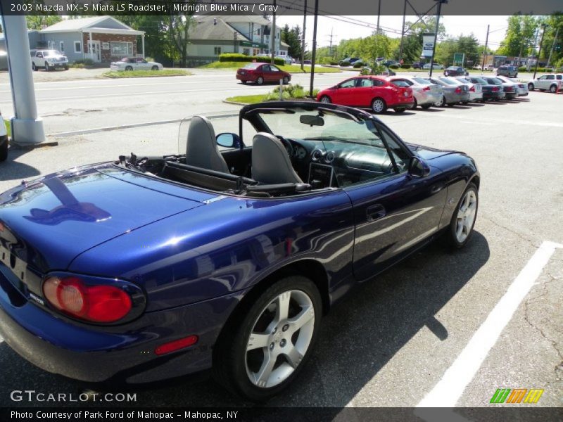 Midnight Blue Mica / Gray 2003 Mazda MX-5 Miata LS Roadster