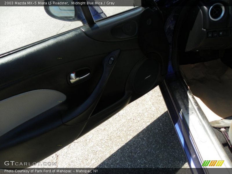 Midnight Blue Mica / Gray 2003 Mazda MX-5 Miata LS Roadster