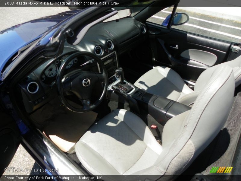 Midnight Blue Mica / Gray 2003 Mazda MX-5 Miata LS Roadster