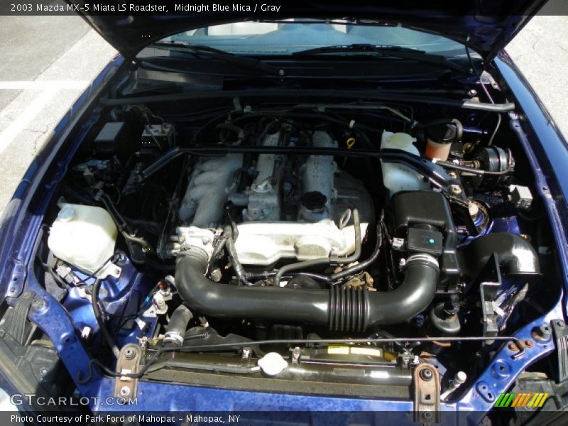 Midnight Blue Mica / Gray 2003 Mazda MX-5 Miata LS Roadster