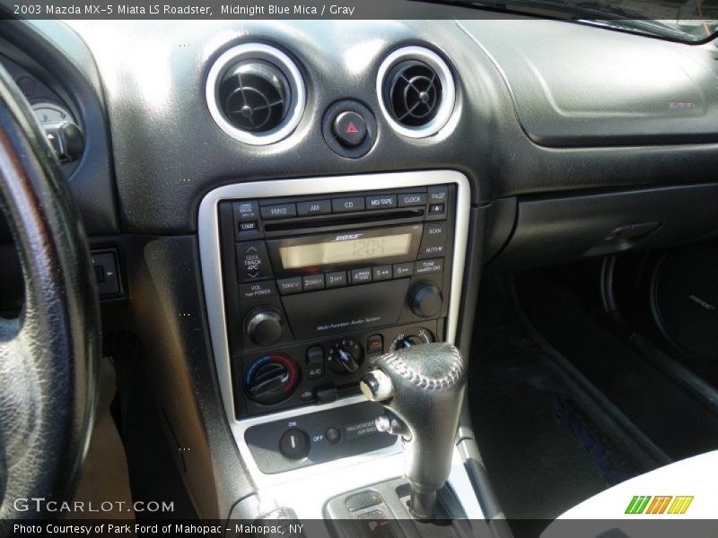 Midnight Blue Mica / Gray 2003 Mazda MX-5 Miata LS Roadster