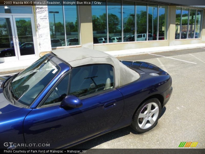 Midnight Blue Mica / Gray 2003 Mazda MX-5 Miata LS Roadster