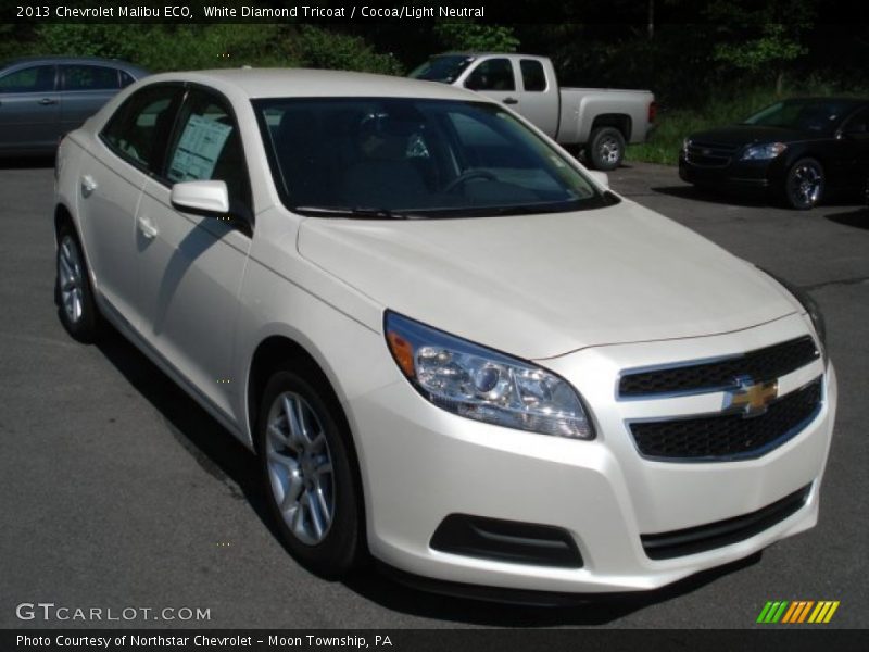 White Diamond Tricoat / Cocoa/Light Neutral 2013 Chevrolet Malibu ECO