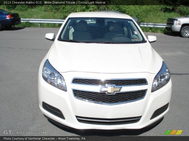 White Diamond Tricoat / Cocoa/Light Neutral 2013 Chevrolet Malibu ECO