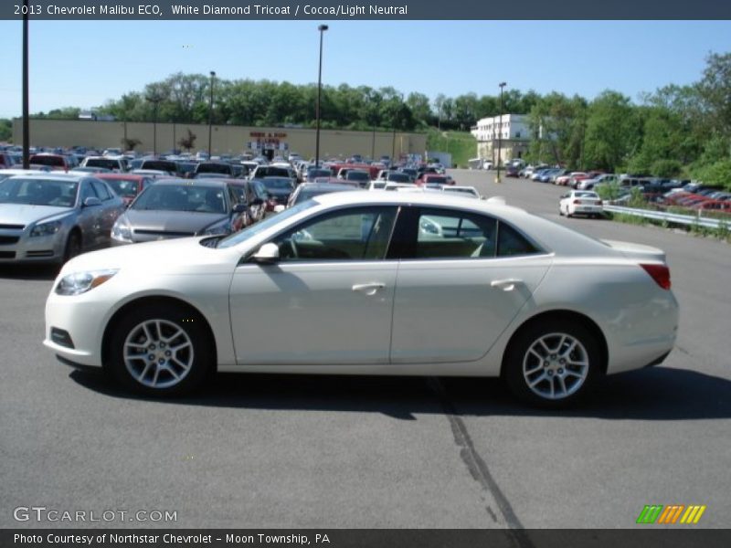 White Diamond Tricoat / Cocoa/Light Neutral 2013 Chevrolet Malibu ECO