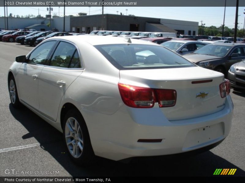 White Diamond Tricoat / Cocoa/Light Neutral 2013 Chevrolet Malibu ECO
