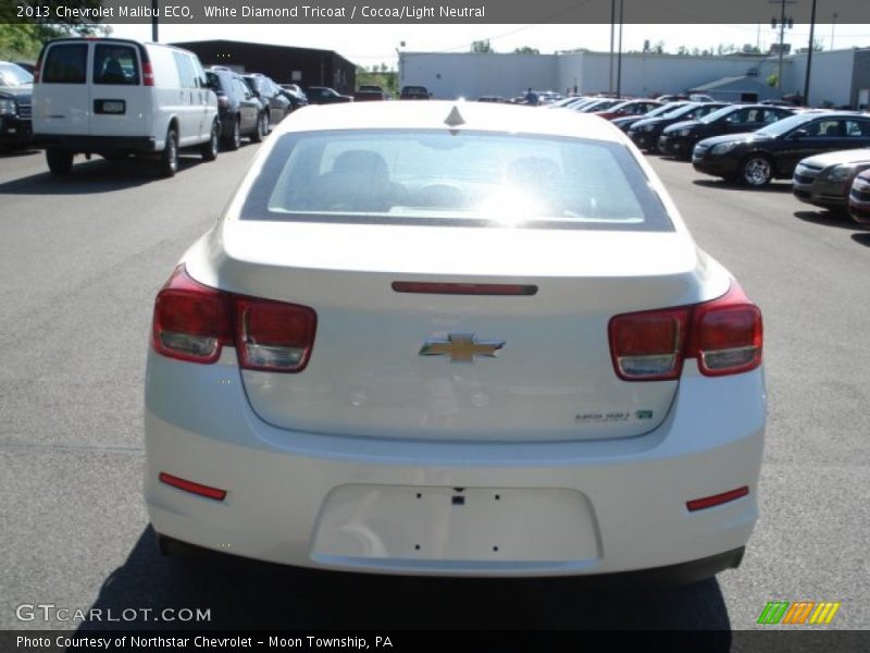 White Diamond Tricoat / Cocoa/Light Neutral 2013 Chevrolet Malibu ECO