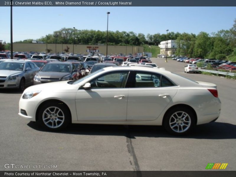 White Diamond Tricoat / Cocoa/Light Neutral 2013 Chevrolet Malibu ECO