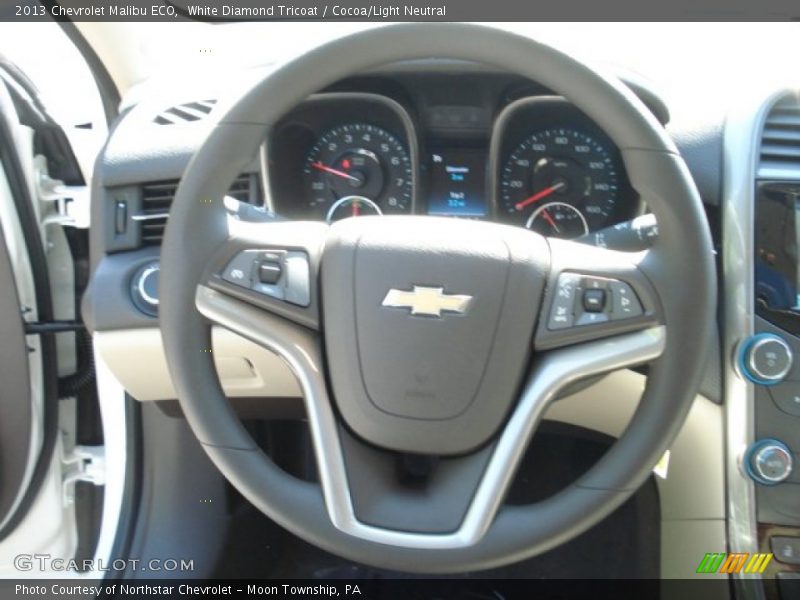 White Diamond Tricoat / Cocoa/Light Neutral 2013 Chevrolet Malibu ECO