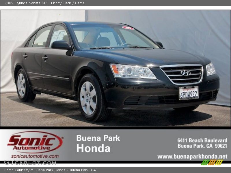 Ebony Black / Camel 2009 Hyundai Sonata GLS