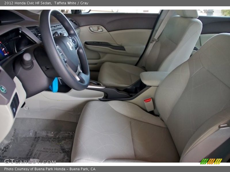 Taffeta White / Gray 2012 Honda Civic HF Sedan