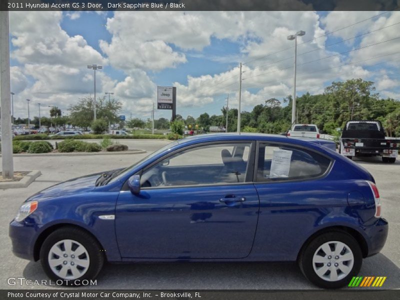Dark Sapphire Blue / Black 2011 Hyundai Accent GS 3 Door