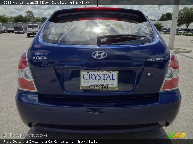 Dark Sapphire Blue / Black 2011 Hyundai Accent GS 3 Door
