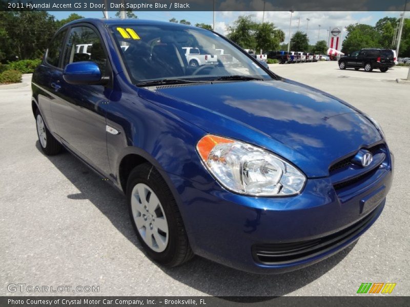 Dark Sapphire Blue / Black 2011 Hyundai Accent GS 3 Door
