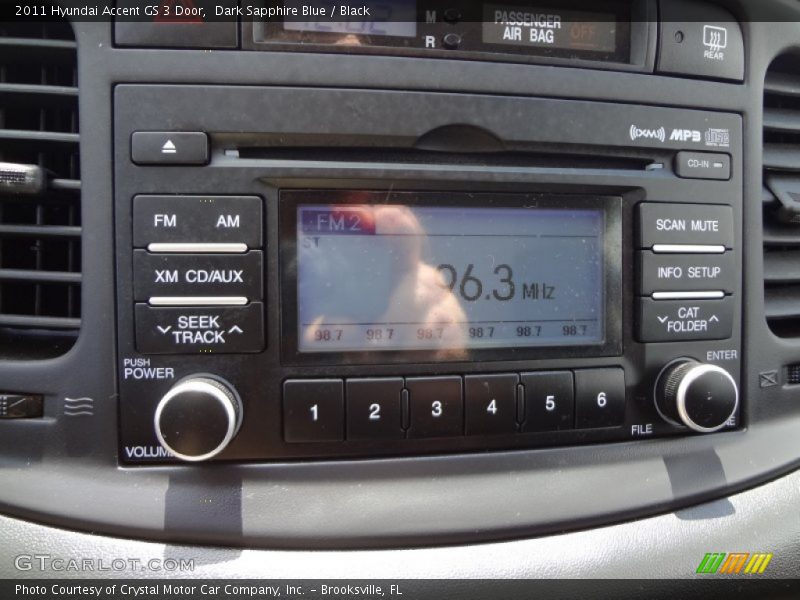 Dark Sapphire Blue / Black 2011 Hyundai Accent GS 3 Door