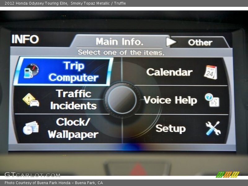 Smoky Topaz Metallic / Truffle 2012 Honda Odyssey Touring Elite