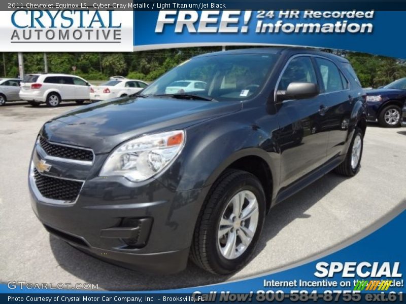 Cyber Gray Metallic / Light Titanium/Jet Black 2011 Chevrolet Equinox LS