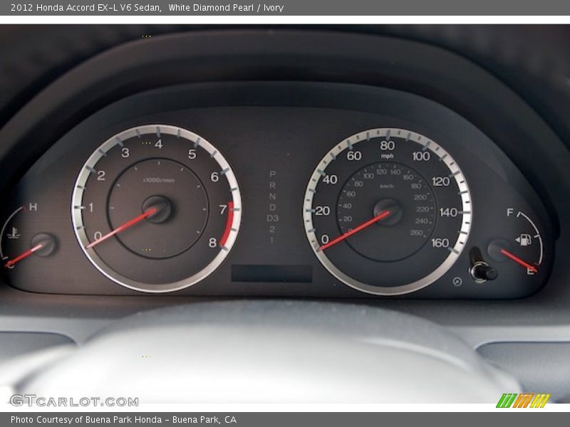 White Diamond Pearl / Ivory 2012 Honda Accord EX-L V6 Sedan