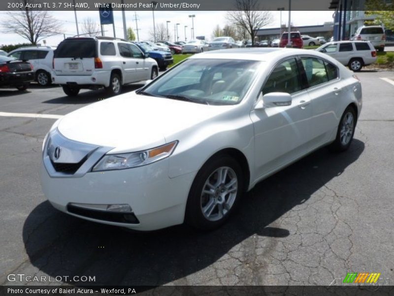 White Diamond Pearl / Umber/Ebony 2009 Acura TL 3.7 SH-AWD